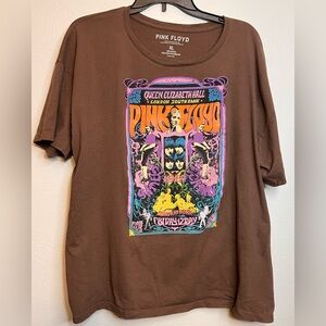 Pink Floyd Unisex 2024 XL Short Sleeve Brown Graphic Cotton Retro Band T-shirt